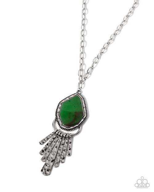 Stamped Statement - Green - Paparazzi Necklace Image