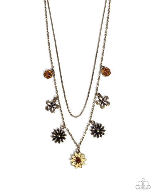 Glinting Garden - Brass - Paparazzi Necklace Image