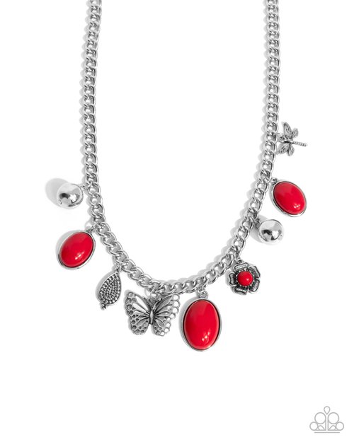 Garden Center - Red - Paparazzi Necklace Image