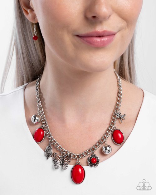 Garden Center - Red - Paparazzi Necklace Image