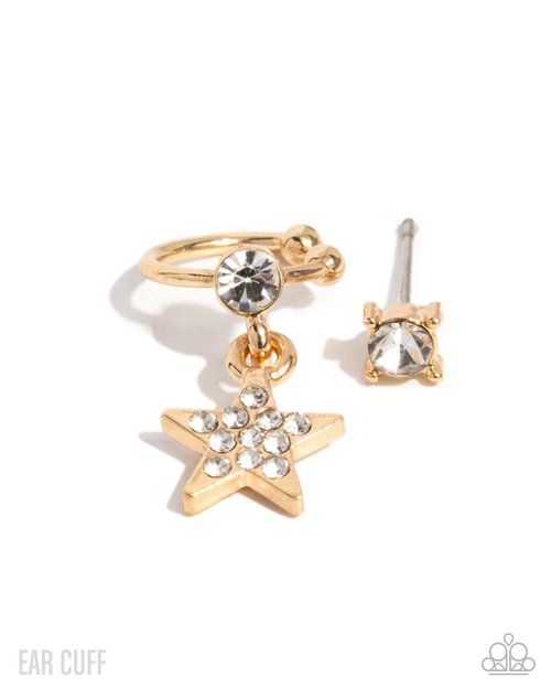 Cosmic Cool - Gold - Paparazzi Earring Image