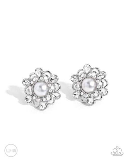 Relatable Radiance - White - Paparazzi Earring Image