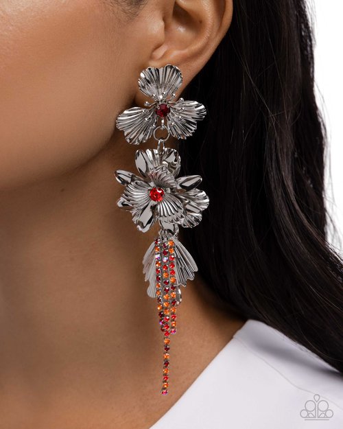 Classical Cadenza - Red - Paparazzi Earring Image