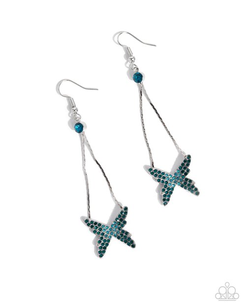 Pick A FLIGHT - Blue - Paparazzi Earring Image