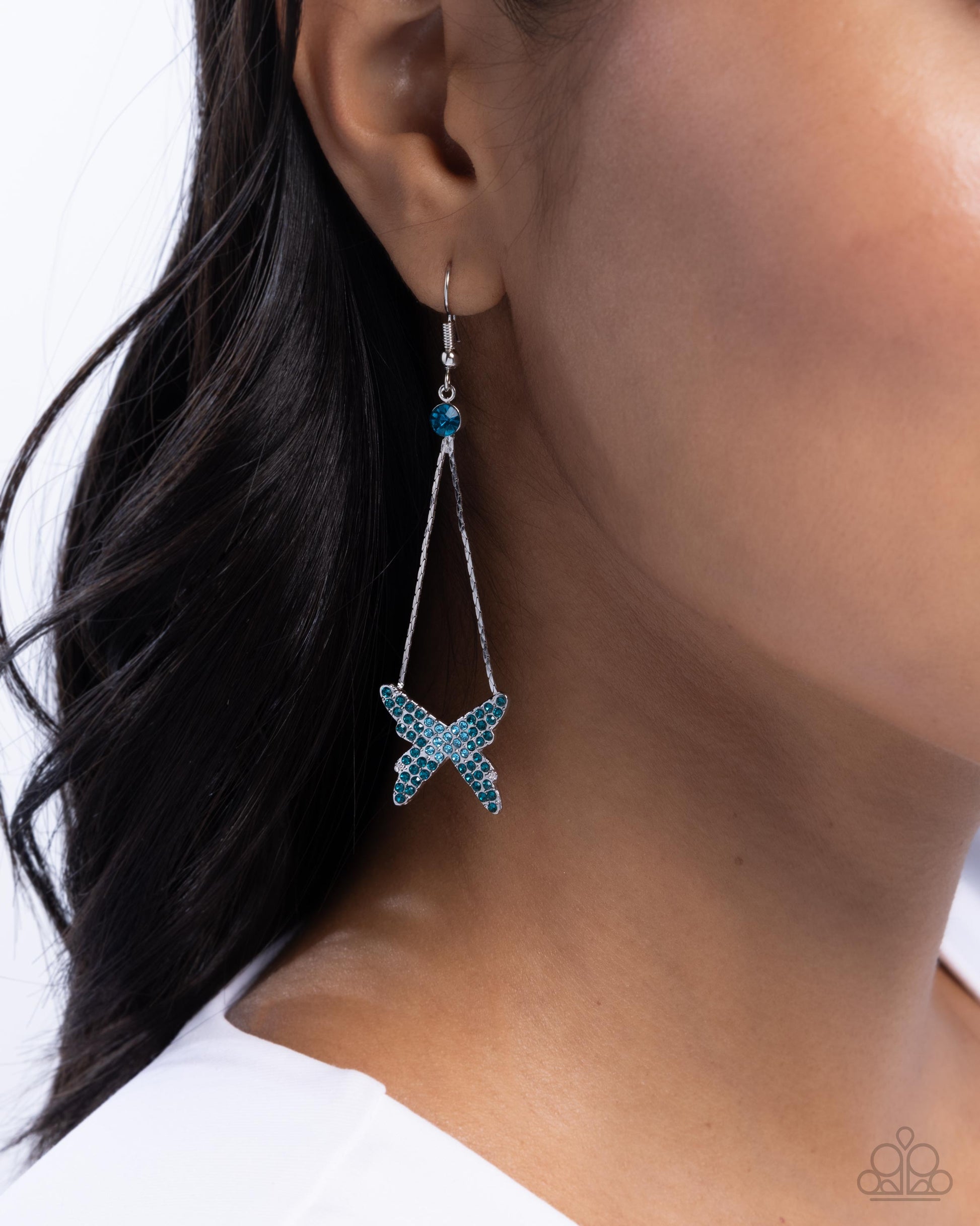 Pick A FLIGHT - Blue - Paparazzi Earring Image