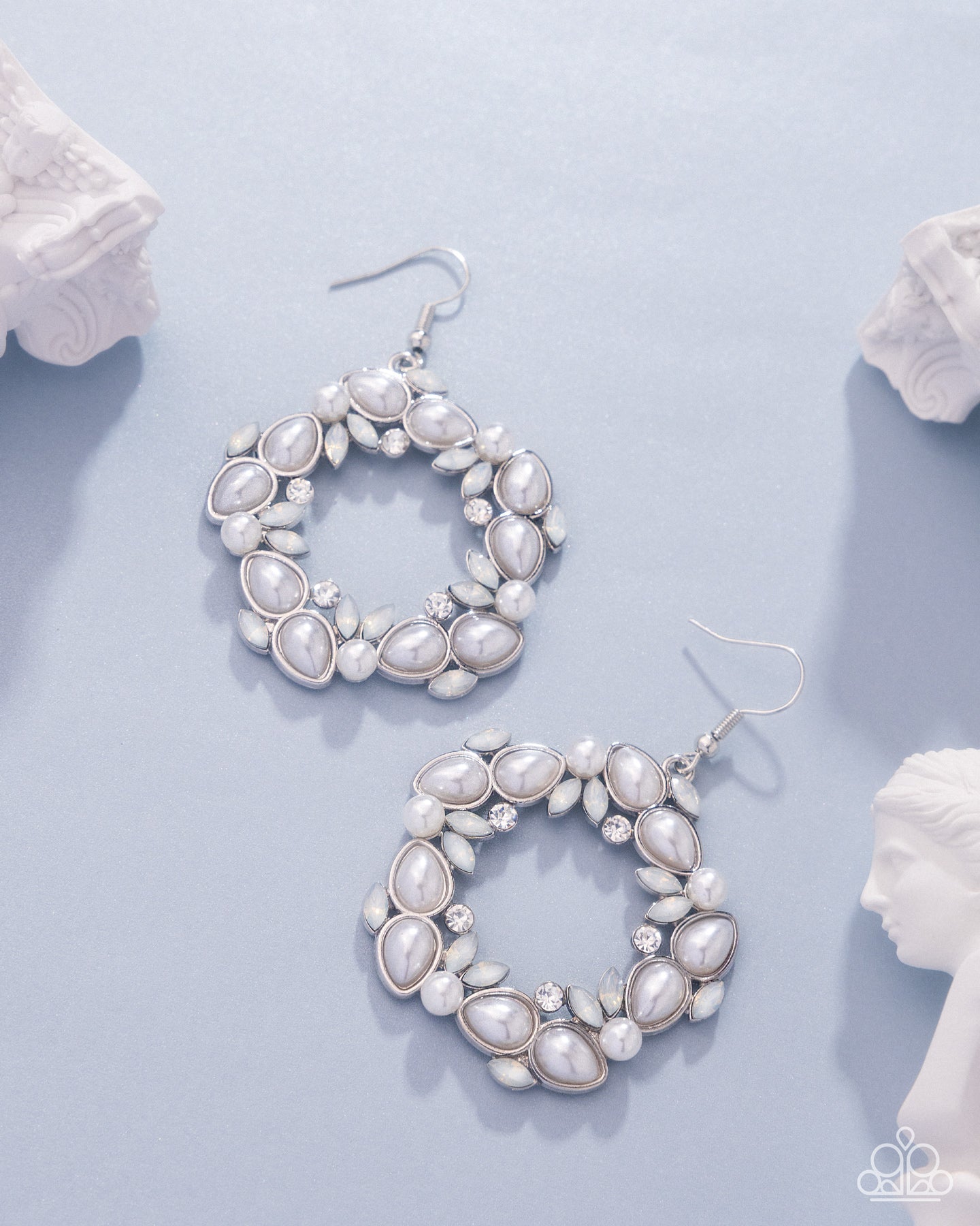 Life Could Be ABEAM - White - Paparazzi Earring Image