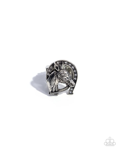 Noble Steed - White - Paparazzi Ring Image