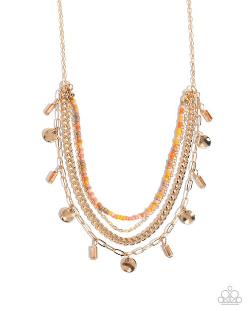 Sunset Someday - Orange - Paparazzi Necklace Image