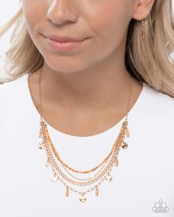 Sunset Someday - Orange - Paparazzi Necklace Image