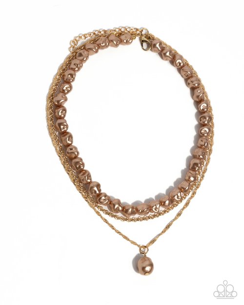 Baroque Bling - Brown - Paparazzi Necklace Image