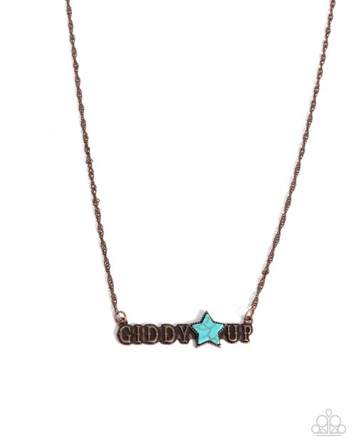 Giddy Up Glam - Copper - Paparazzi Necklace Image