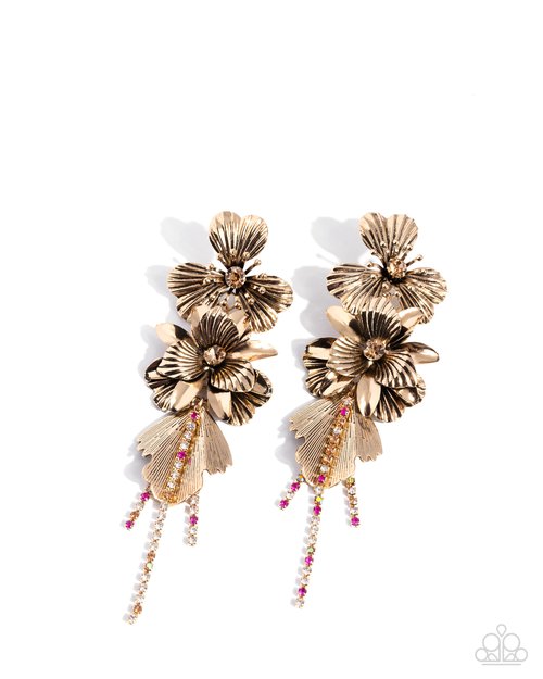 Classical Cadenza - Gold - Paparazzi Earring Image