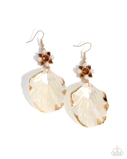 Coastal Candidate - Brown - Paparazzi Earring Image