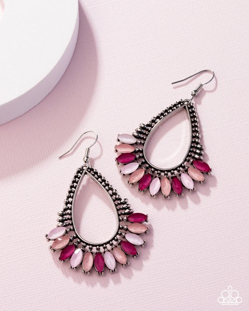 Pronged Pattern - Pink - Paparazzi Earring Image
