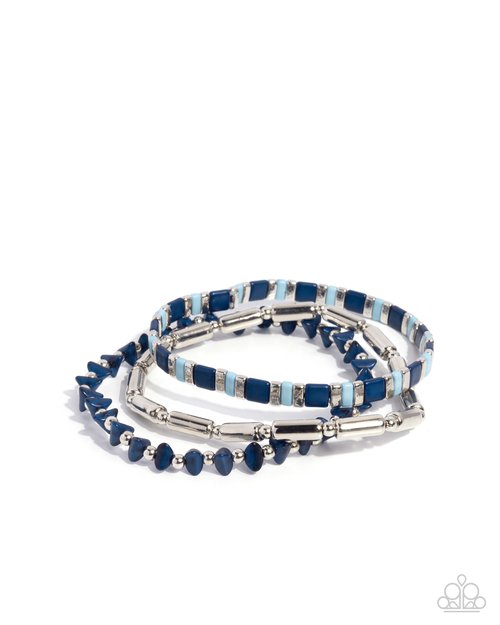 Serendipitous Stack - Blue - Paparazzi Bracelet Image