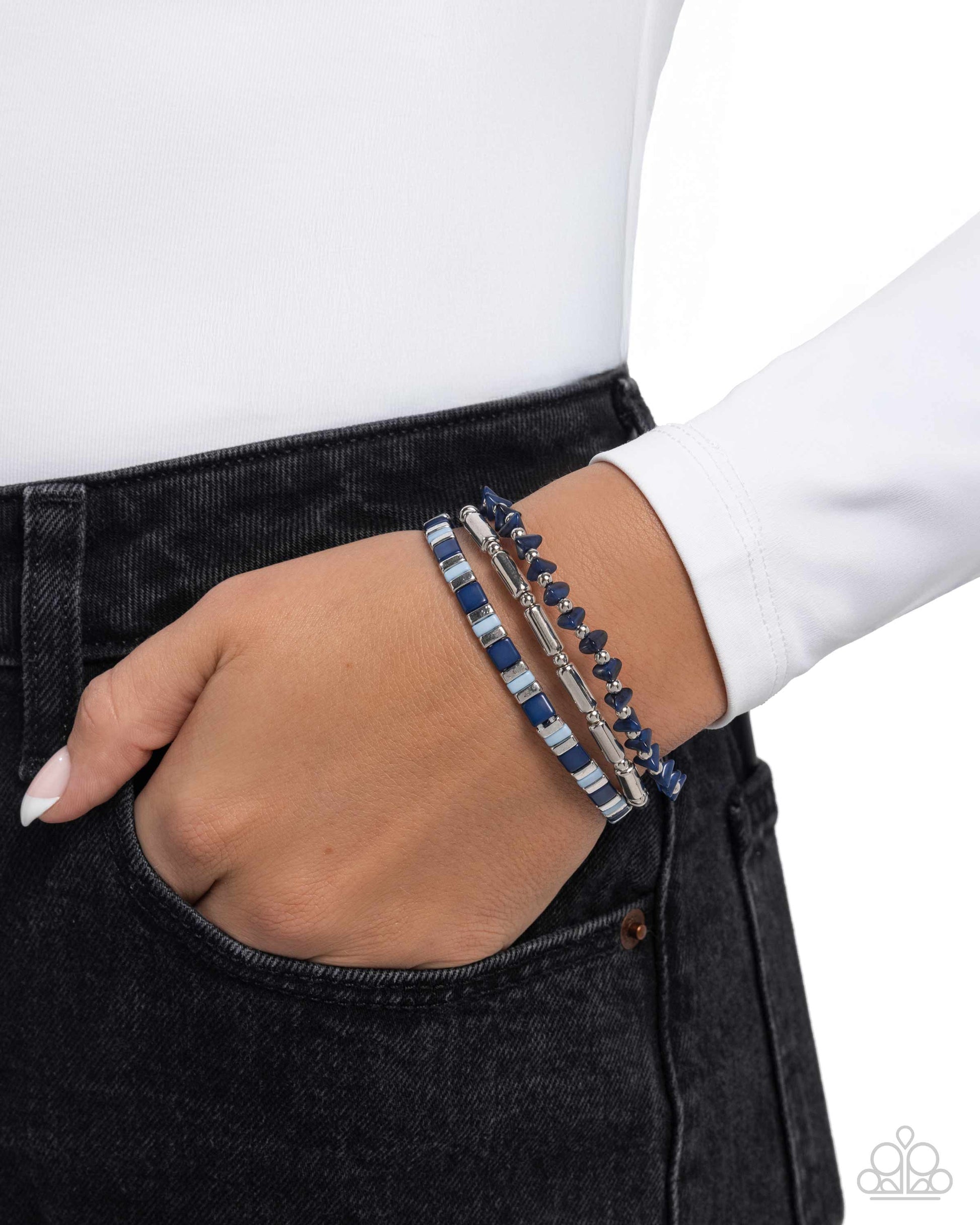 Serendipitous Stack - Blue - Paparazzi Bracelet Image