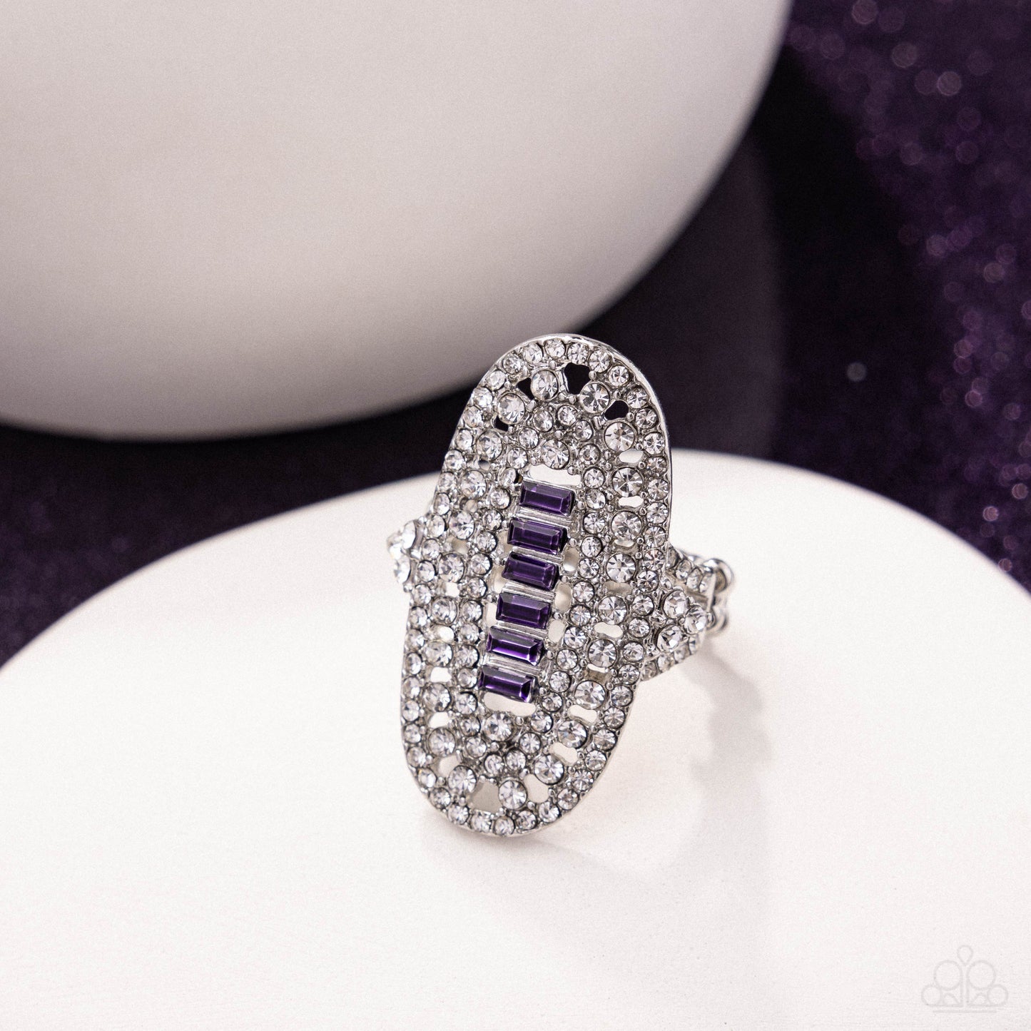 Stacked Showdown - Purple - Paparazzi Ring Image