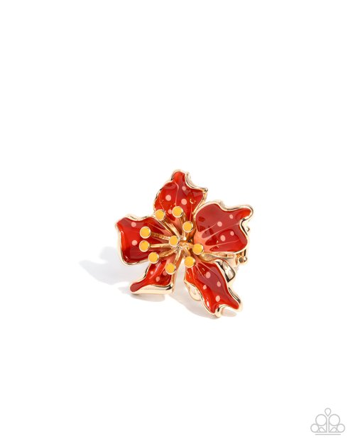 Fast Florals - Red - Paparazzi Ring Image