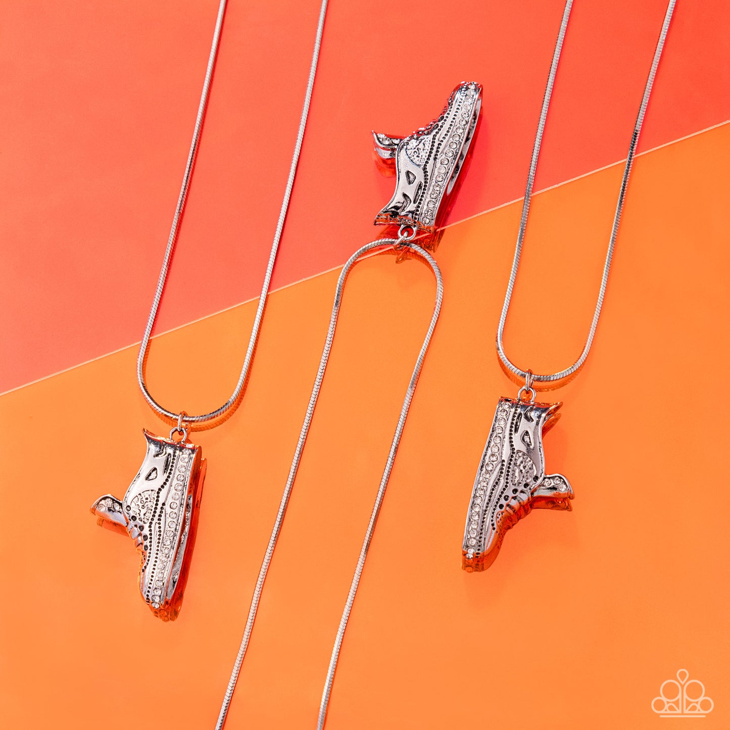 Sneaker Shimmer - White - Paparazzi Necklace Image