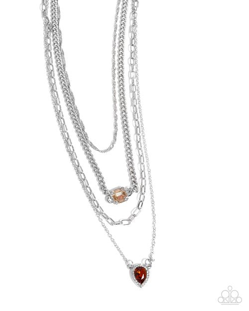 Radiant Rows - Brown - Paparazzi Necklace Image