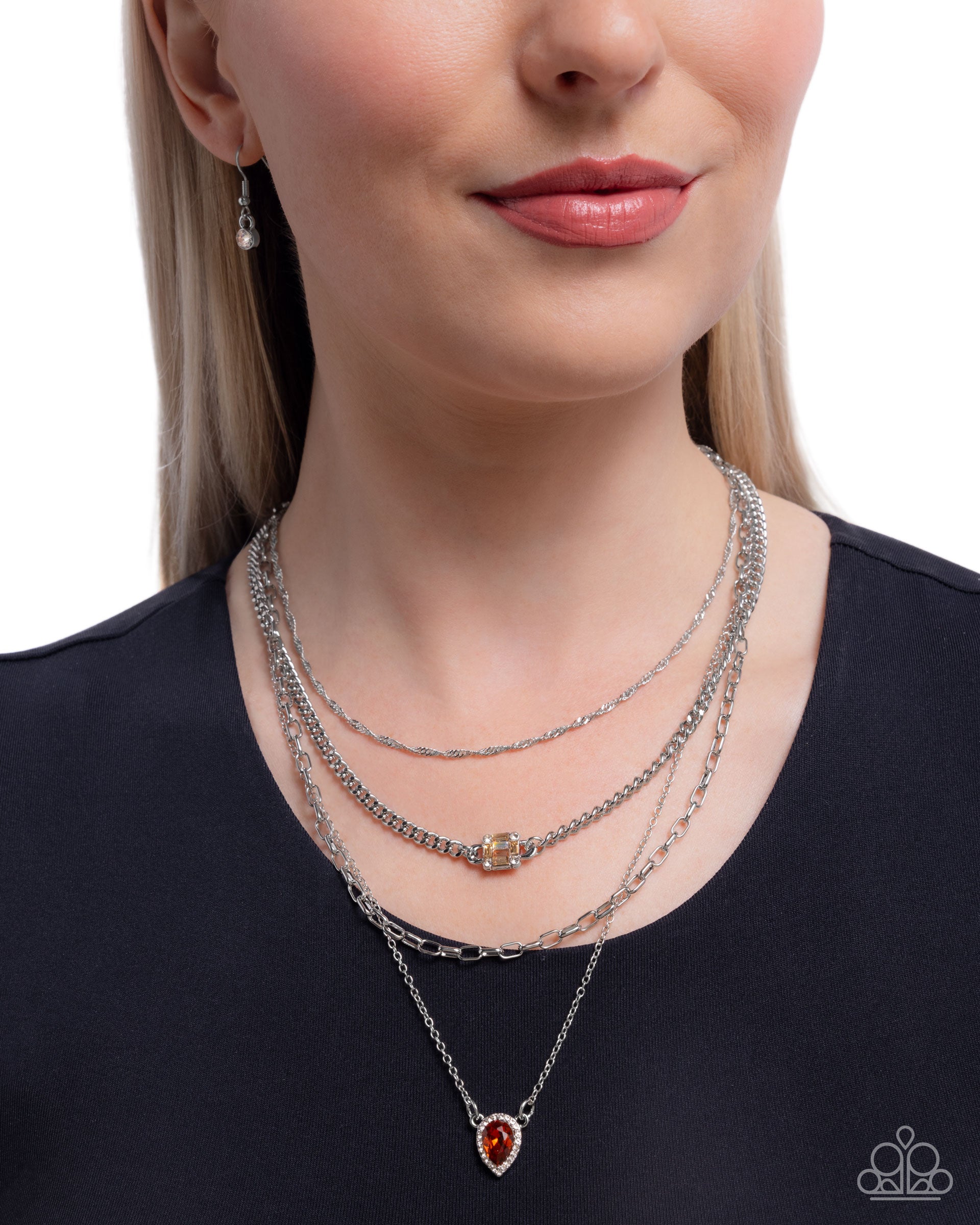 Radiant Rows - Brown - Paparazzi Necklace Image