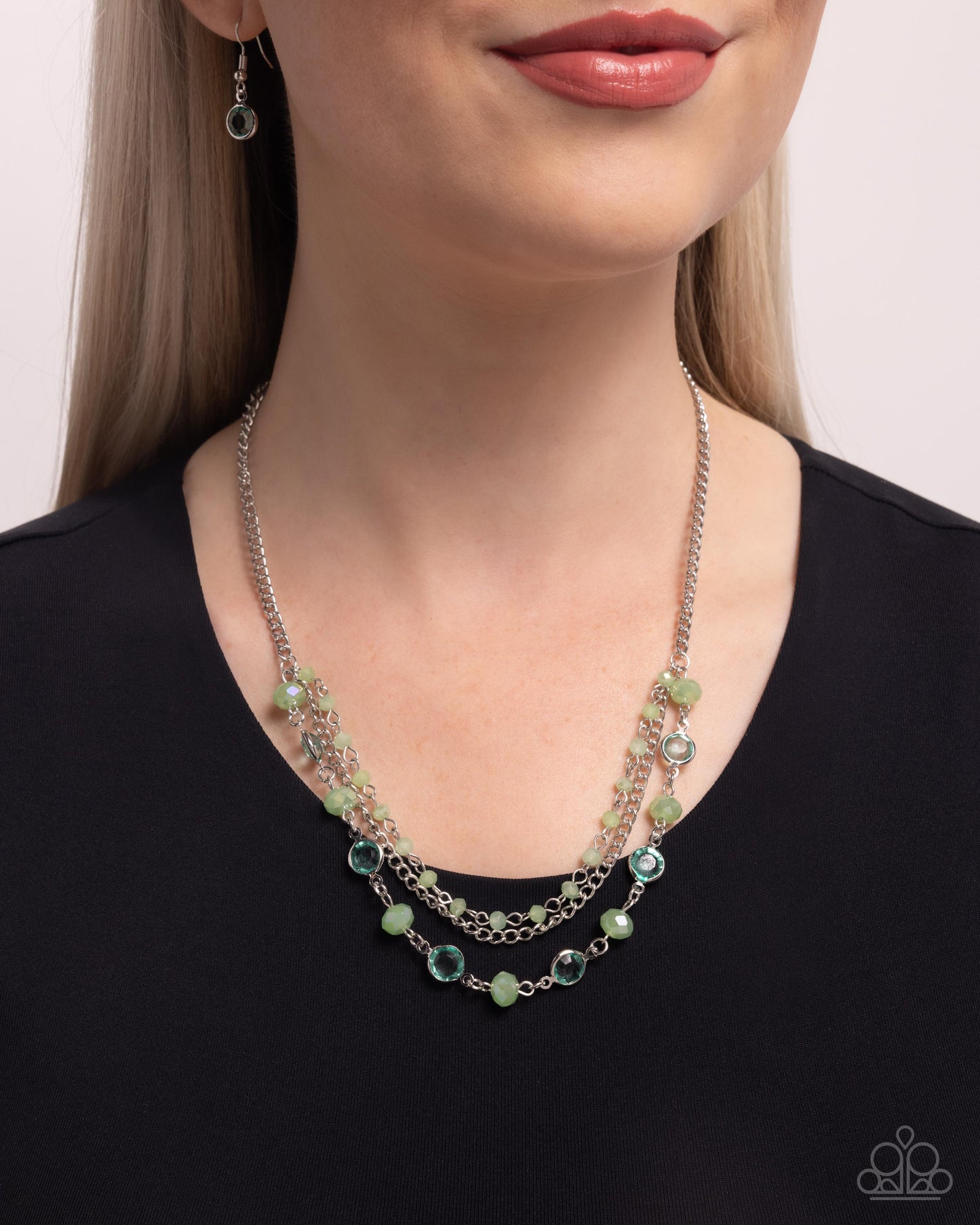 Charismatic Cascade - Green - Paparazzi Necklace Image