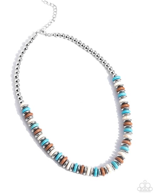 Straightforward Stones - Blue - Paparazzi Necklace Image