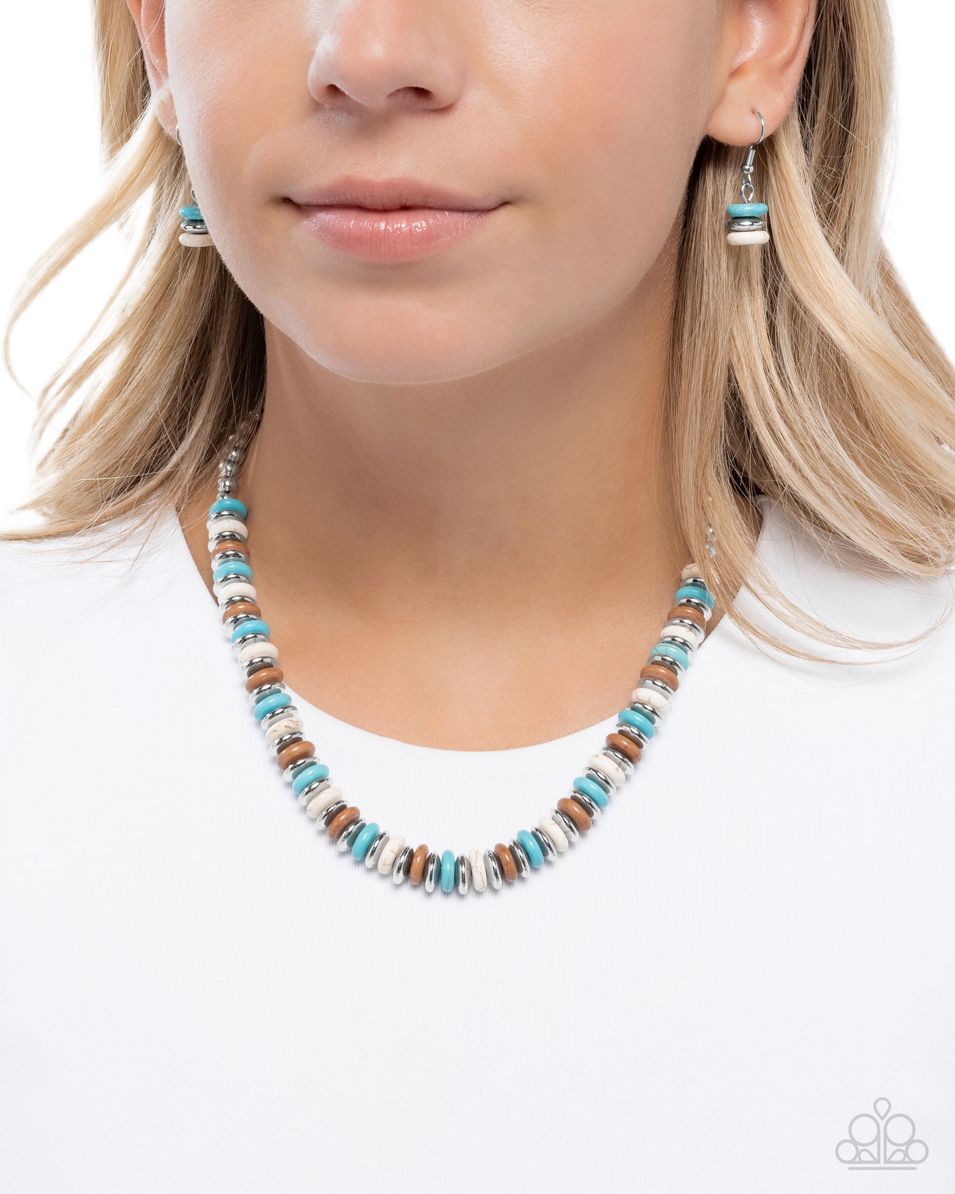 Straightforward Stones - Blue - Paparazzi Necklace Image