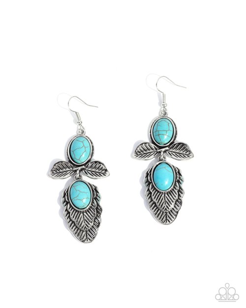 Blooming Bevy - Blue - Paparazzi Earring Image