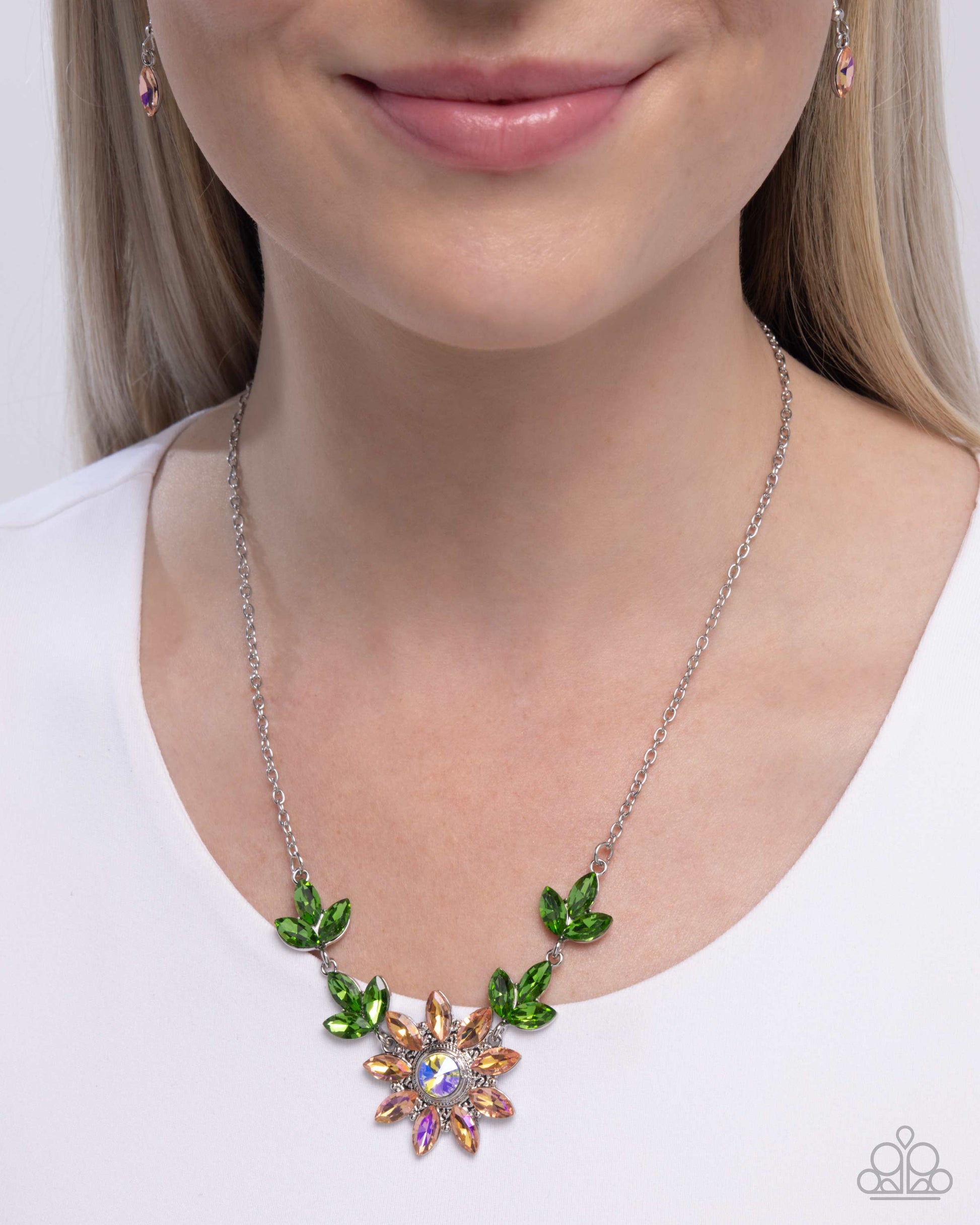Blossoming Baseline - Orange - Paparazzi Necklace Image
