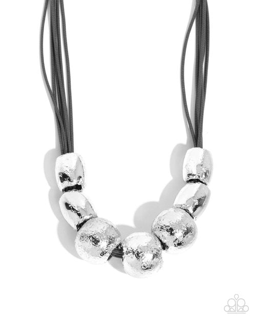 Powerhouse Push - Silver - Paparazzi Necklace Image