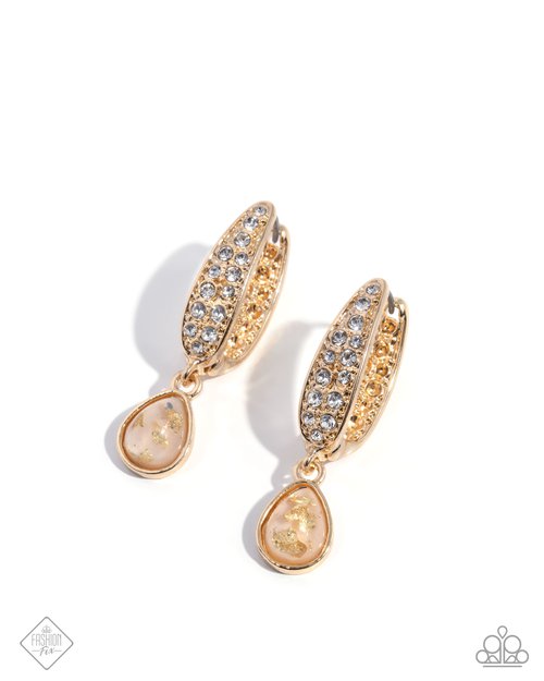 Cheerful Care - Gold - Paparazzi Earring Image