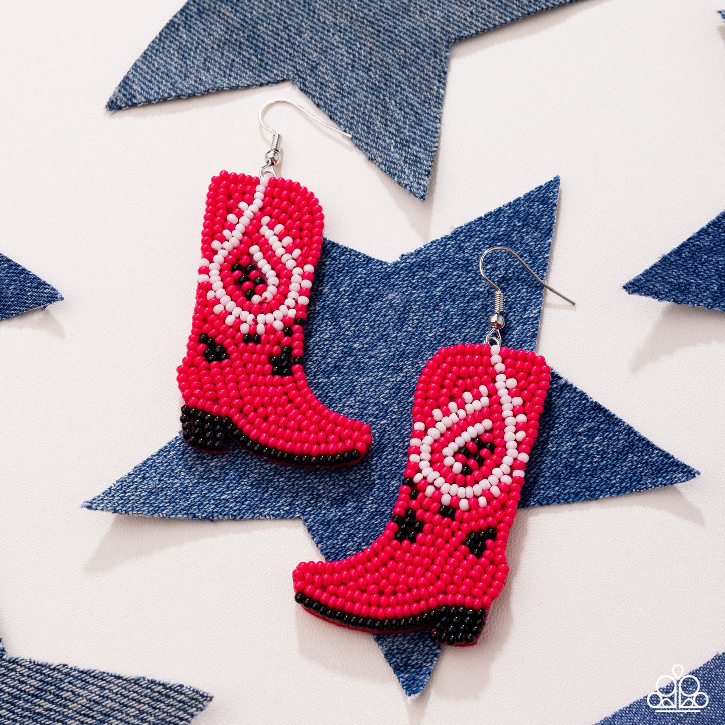 Western Webbing - Pink - Paparazzi Earring Image