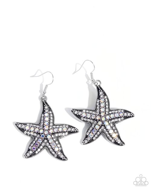 Starfish Spectacle - White - Paparazzi Earring Image