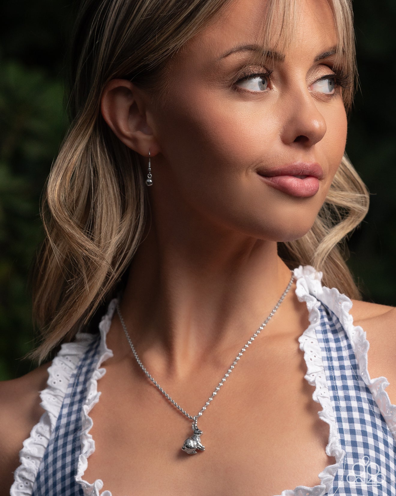 Dont Worry, Be HOPPY - Silver - Paparazzi Necklace Image