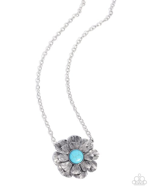 Floral Form - Blue - Paparazzi Necklace Image
