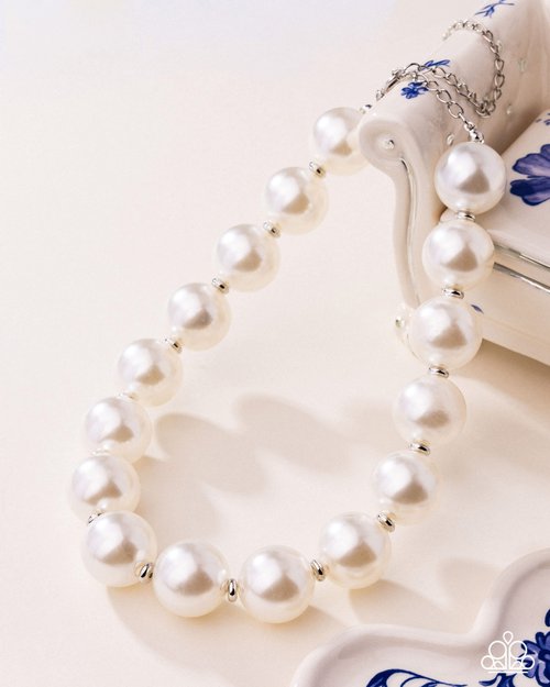 Pronounced Pearls - White - Paparazzi Necklace Image