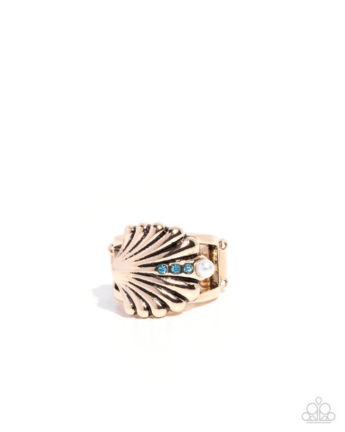 Seashell Side - Blue - Paparazzi Ring Image