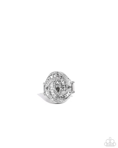 Sinuous Shimmer - White - Paparazzi Ring Image