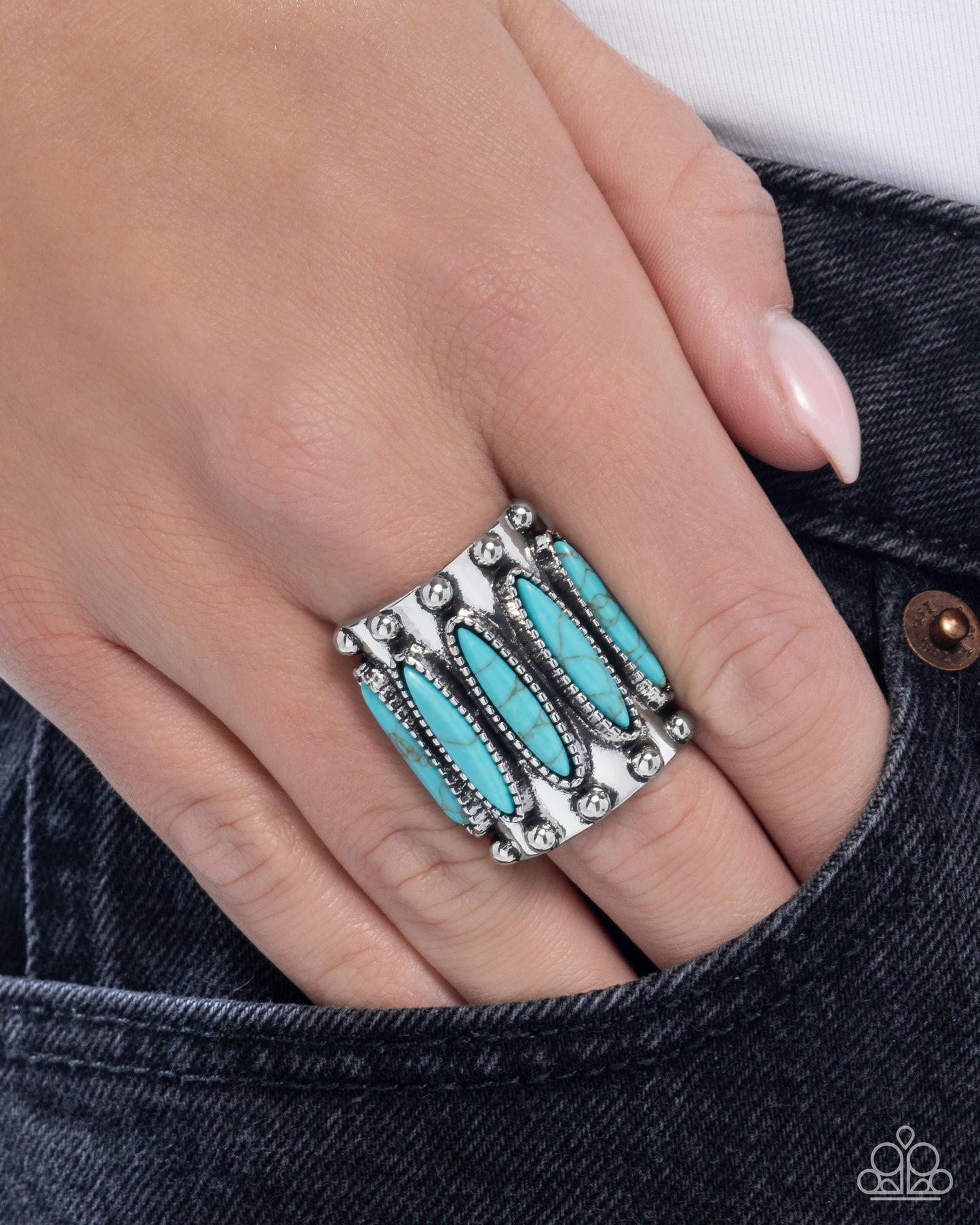 Southern Symmetry - Blue - Paparazzi Ring Image