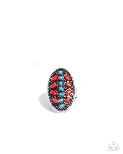 Layered Landmark - Red - Paparazzi Ring Image