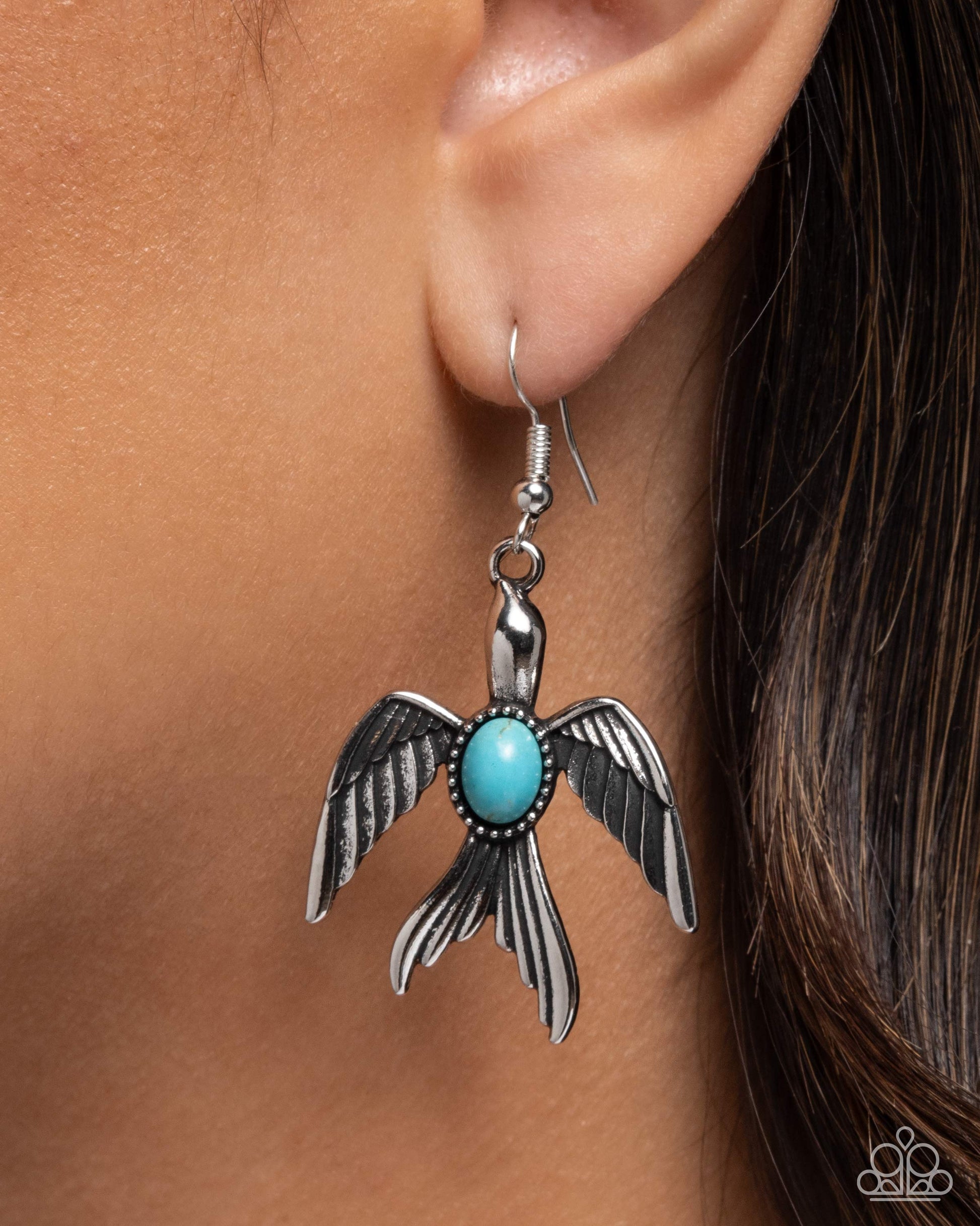 Soaring Stones - Blue - Paparazzi Earring Image