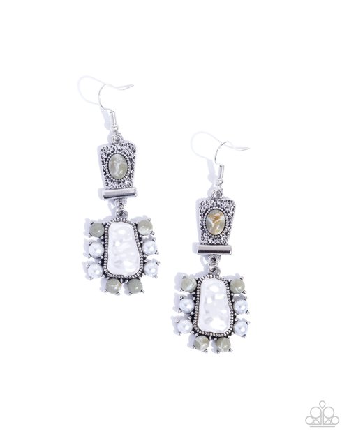 Synthetic Serenity - Silver - Paparazzi Earring Image