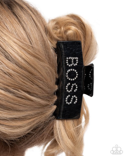 Boss Backdrop - Black - Paparazzi Hair Accessories Image