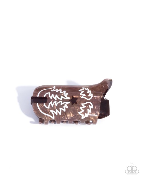 Boot Scootin Behavior - Brown - Paparazzi Hair Accessories Image