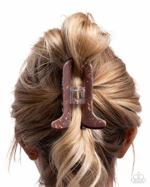 Boot Scootin Behavior - Brown - Paparazzi Hair Accessories Image