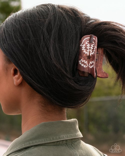 Boot Scootin Behavior - Brown - Paparazzi Hair Accessories Image
