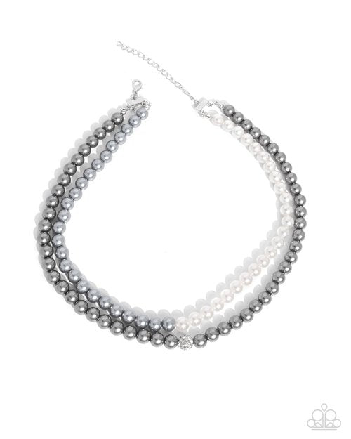 Pearly Paladin - Silver - Paparazzi Necklace Image