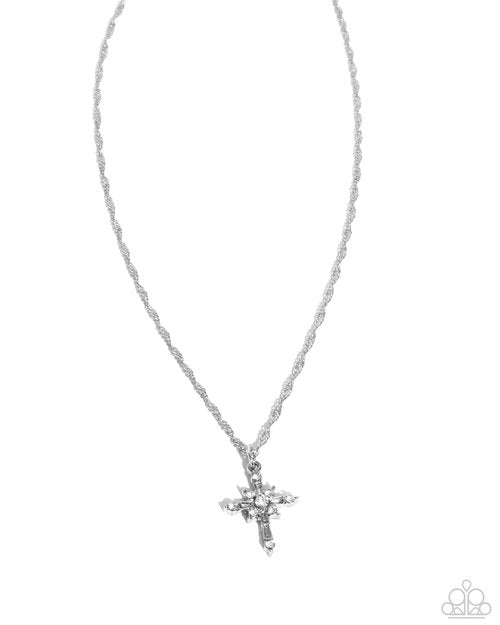 Graceful Glory - White - Paparazzi Necklace Image