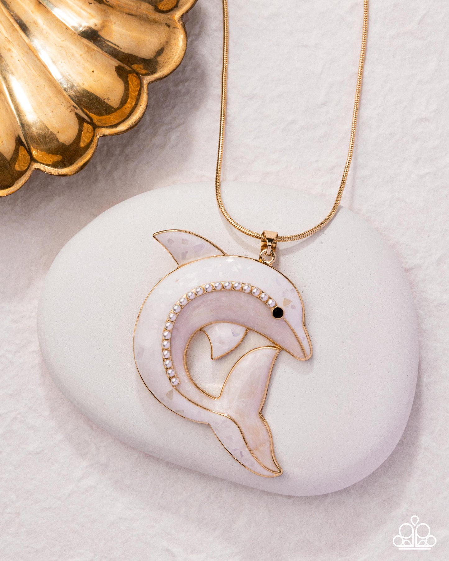 Dolphin Dive - Gold - Paparazzi Necklace Image